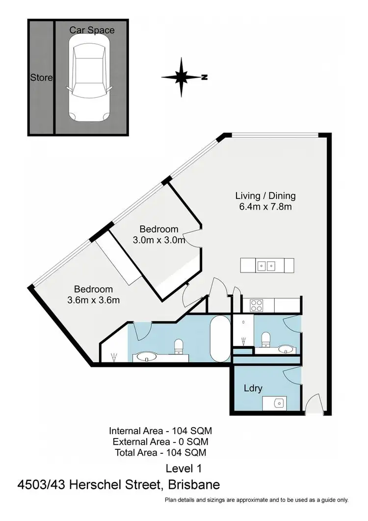 Floorplan of Homely apartment listing, 4503/43 Herschel Street, Brisbane City QLD 4000
