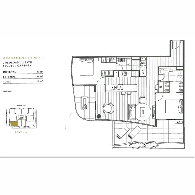 Floorplan of Homely apartment listing, 406/139 Scarborough Street, Southport QLD 4215
