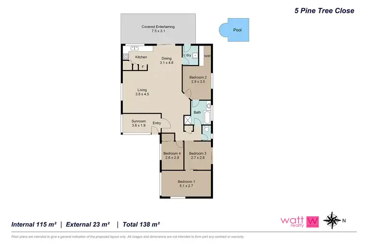 Floorplan of Homely house listing, 5 Pine Tree Close, Fitzgibbon QLD 4018