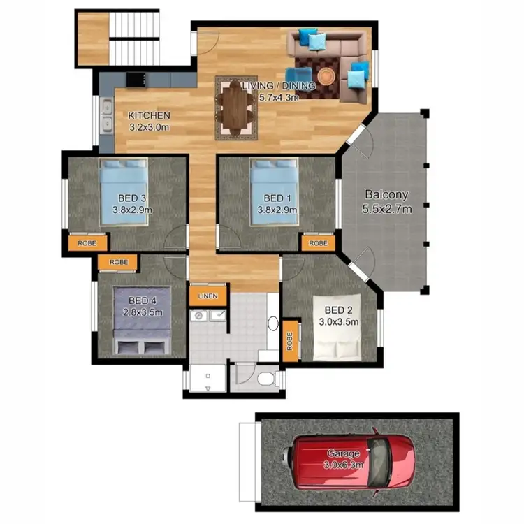 Floorplan of Homely apartment listing, 9/13-17 Oyster Court, Trinity Beach QLD 4879