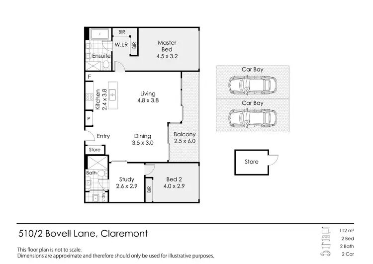 Floorplan of Homely apartment listing, 510/2 Bovell Lane, Claremont WA 6010