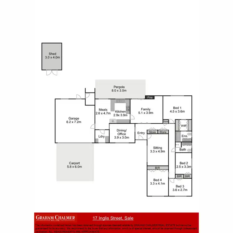 Floorplan of Homely house listing, 17 Inglis Street, Sale VIC 3850
