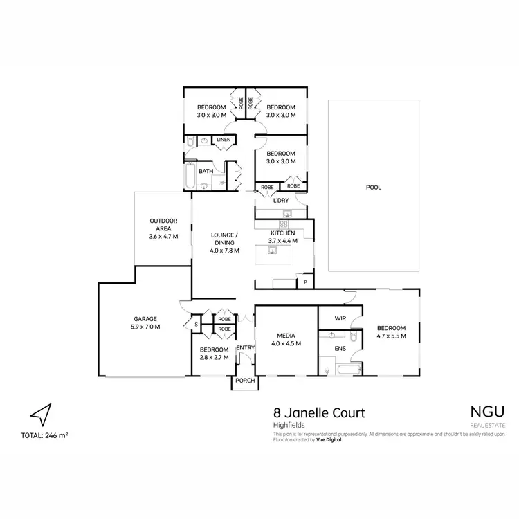 Floorplan of Homely house listing, 8 Janelle Court, Highfields QLD 4352