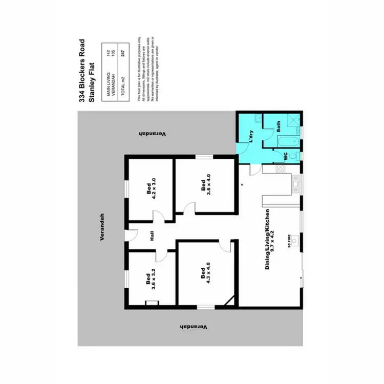 Floorplan of Homely rural property listing, 334 Blockers Road, Stanley Flat SA 5453
