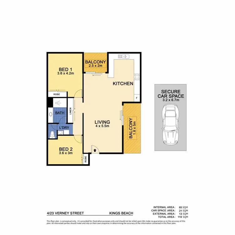 Floorplan of Homely unit listing, 4/23 Verney Street, Kings Beach QLD 4551