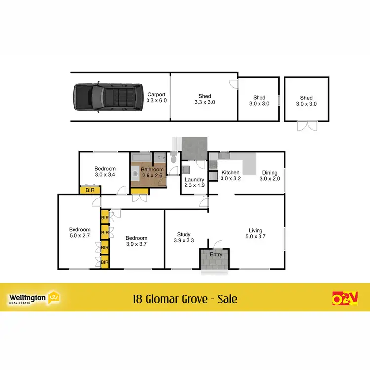 Floorplan of Homely house listing, 18 Glomar Grove, Sale VIC 3850