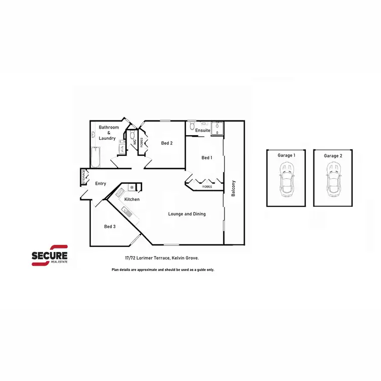 Floorplan of Homely unit listing, 17/72 Lorimer Terrace, Kelvin Grove QLD 4059