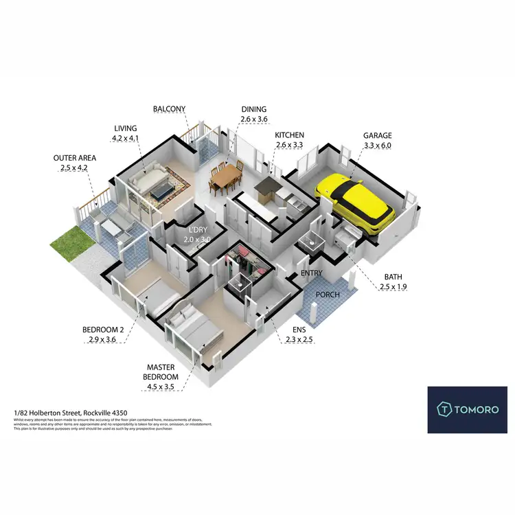 Floorplan of Homely unit listing, 1/82 Holberton Street, Rockville QLD 4350