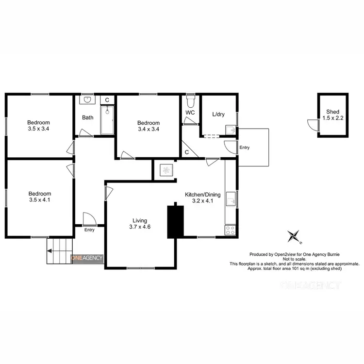 Floorplan of Homely house listing, 1/15 Truganini Street, Montello TAS 7320