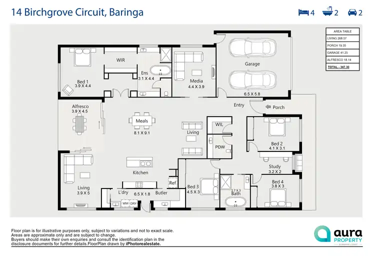 Floorplan of Homely house listing, 14 Birchgrove Circuit, Baringa QLD 4551