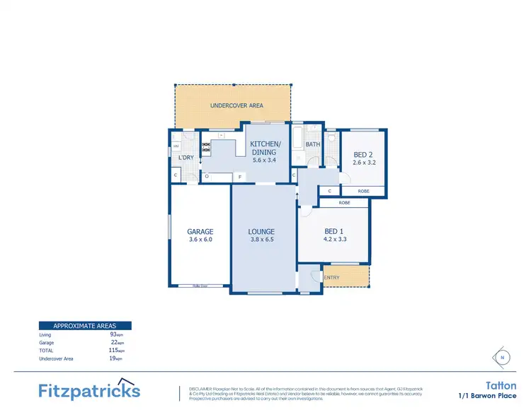 Floorplan of Homely unit listing, 1/1 Barwon Place, Tatton NSW 2650