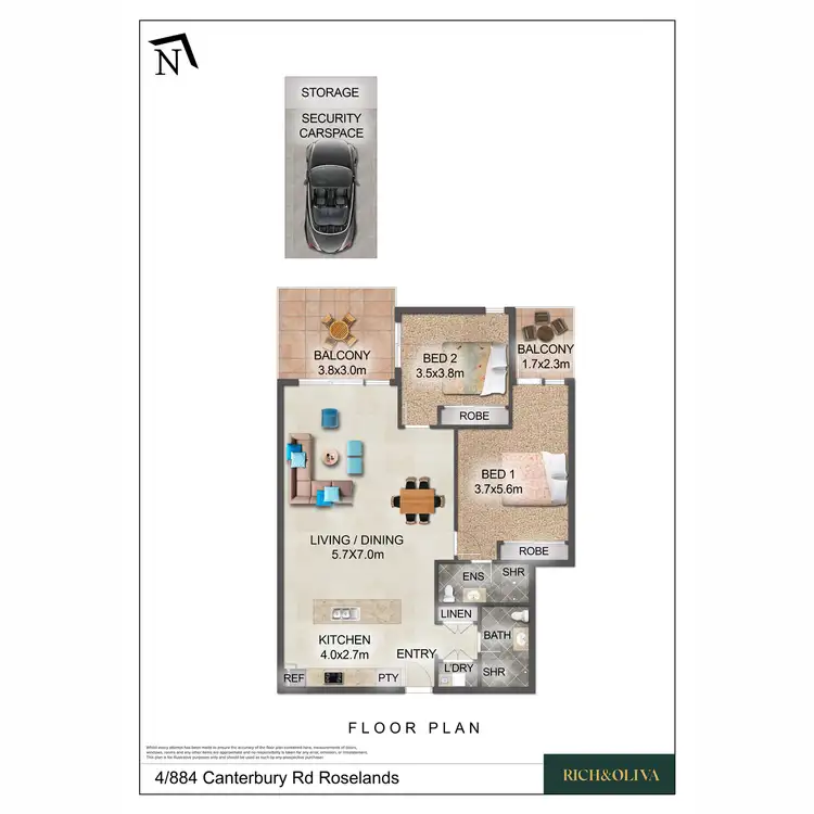 Floorplan of Homely apartment listing, 4/884. Canterbury Rd,, Roselands NSW 2196