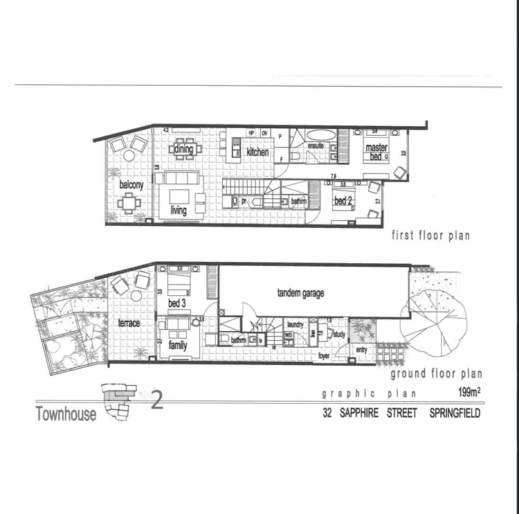 Floorplan of Homely townhouse listing, 2/32 Sapphire Street, Springfield QLD 4300