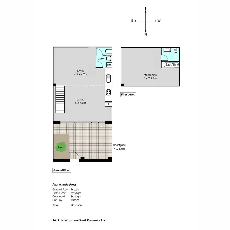 Floorplan of Homely townhouse listing, 16 Little Lefroy Lane, South Fremantle WA 6162