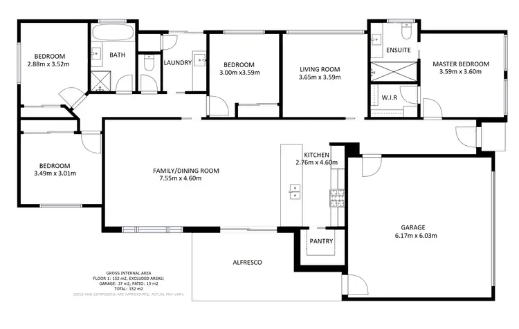 Floorplan of Homely house listing, 13 Bisdee Court, Wodonga VIC 3690