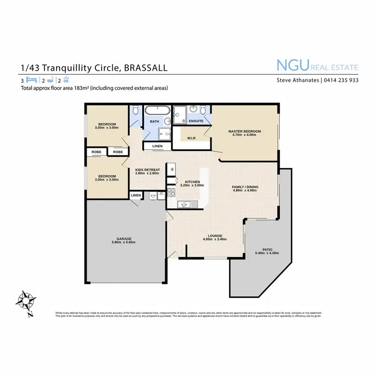 Floorplan of Homely unit listing, 1/43 Tranquillity Circle, Brassall QLD 4305