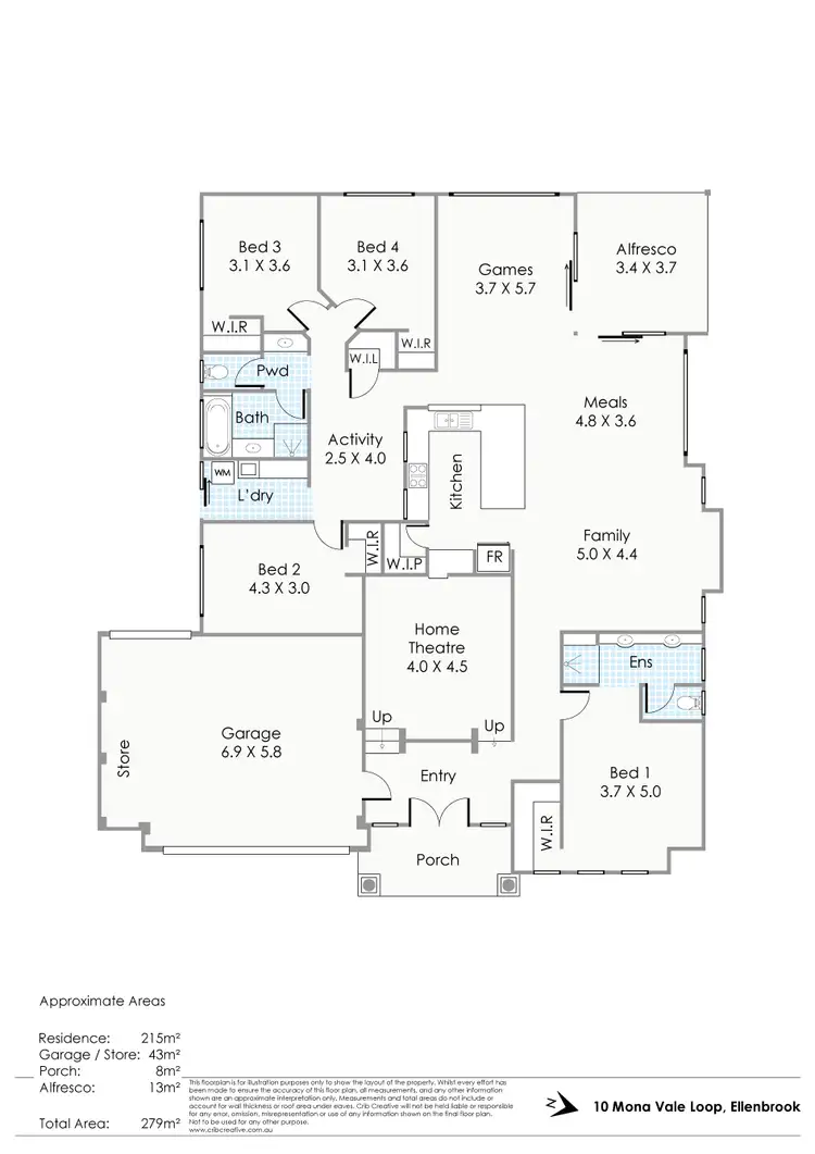 Floorplan of Homely house listing, 10 Mona Vale Loop, Ellenbrook WA 6069