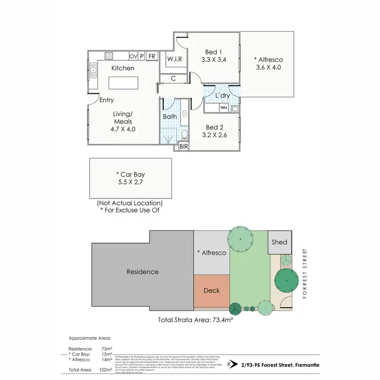Floorplan of Homely villa listing, 2/93-95 Forrest Street, Fremantle WA 6160