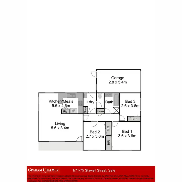 Floorplan of Homely unit listing, 1/71-75 Stawell Street, Sale VIC 3850