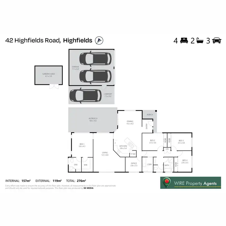 Floorplan of Homely house listing, 42 Highfields Road, Highfields QLD 4352