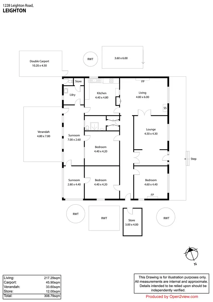 Floorplan of Homely rural property listing, 1228 Leighton Road, Leighton SA 5417