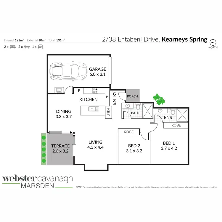 Floorplan of Homely unit listing, 2/38 Entabeni Drive, Kearneys Spring QLD 4350