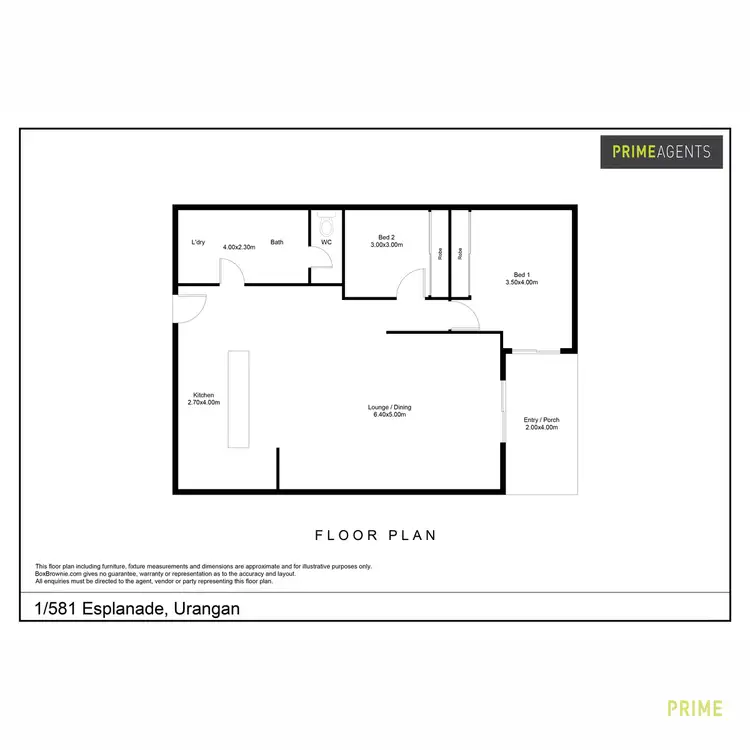 Floorplan of Homely unit listing, 1/581 Esplanade, Urangan QLD 4655