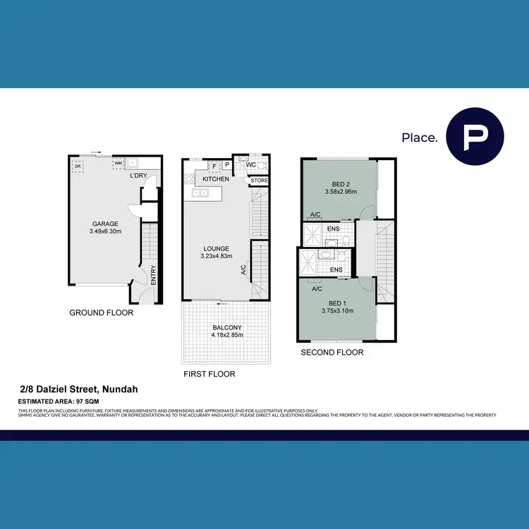 Floorplan of Homely townhouse listing, 2/8 Dalziel Street, Nundah QLD 4012