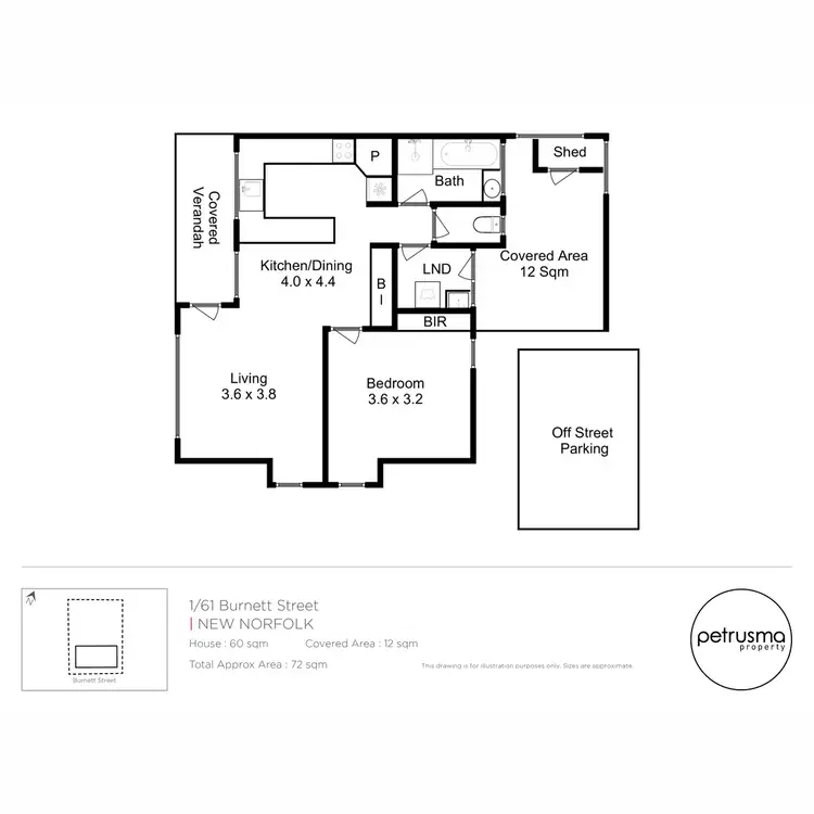 Floorplan of Homely unit listing, 2/61 Burnett Street, New Norfolk TAS 7140