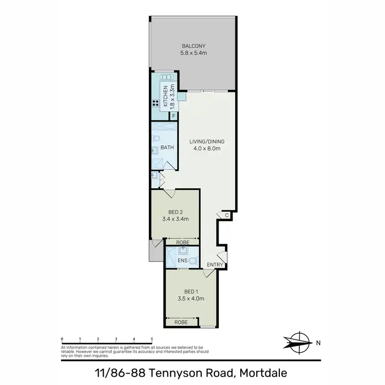 Floorplan of Homely apartment listing, 11/86-88 Tennyson Road, Mortlake NSW 2137