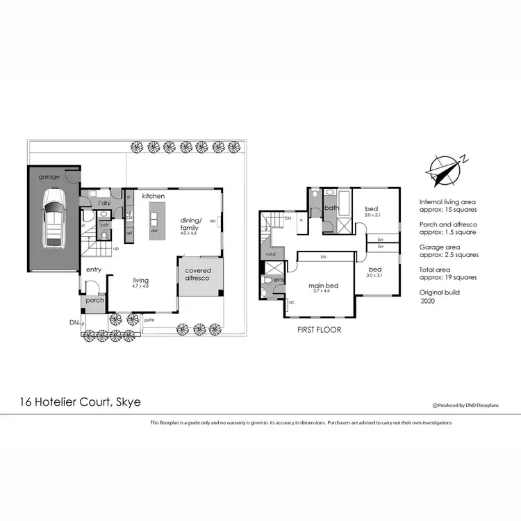 Floorplan of Homely house listing, 16 Hotelier Court, Skye VIC 3977