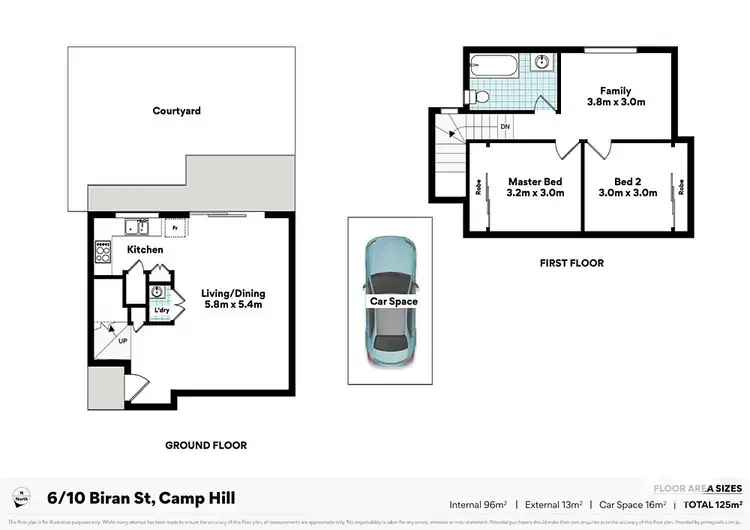 Floorplan of Homely townhouse listing, 6/10 Biran Street, Camp Hill QLD 4152