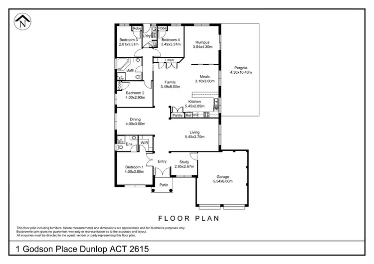 Floorplan of Homely house listing, 1 Godson Place, Dunlop ACT 2615