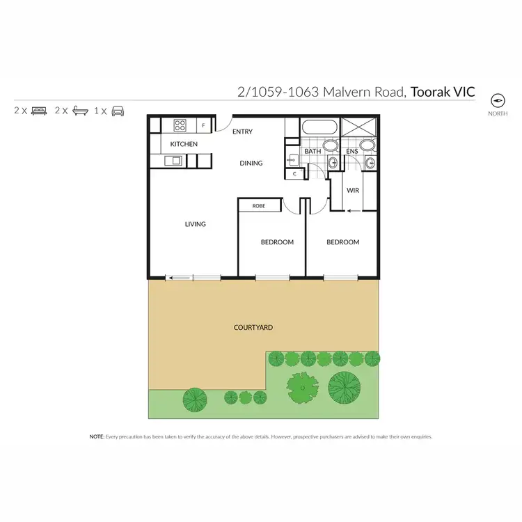 Floorplan of Homely apartment listing, 2/1059-1063 Malvern Road, Toorak VIC 3142