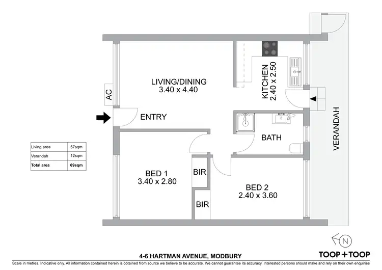 Floorplan of Homely unit listing, 4/6 Hartman Avenue, Modbury SA 5092