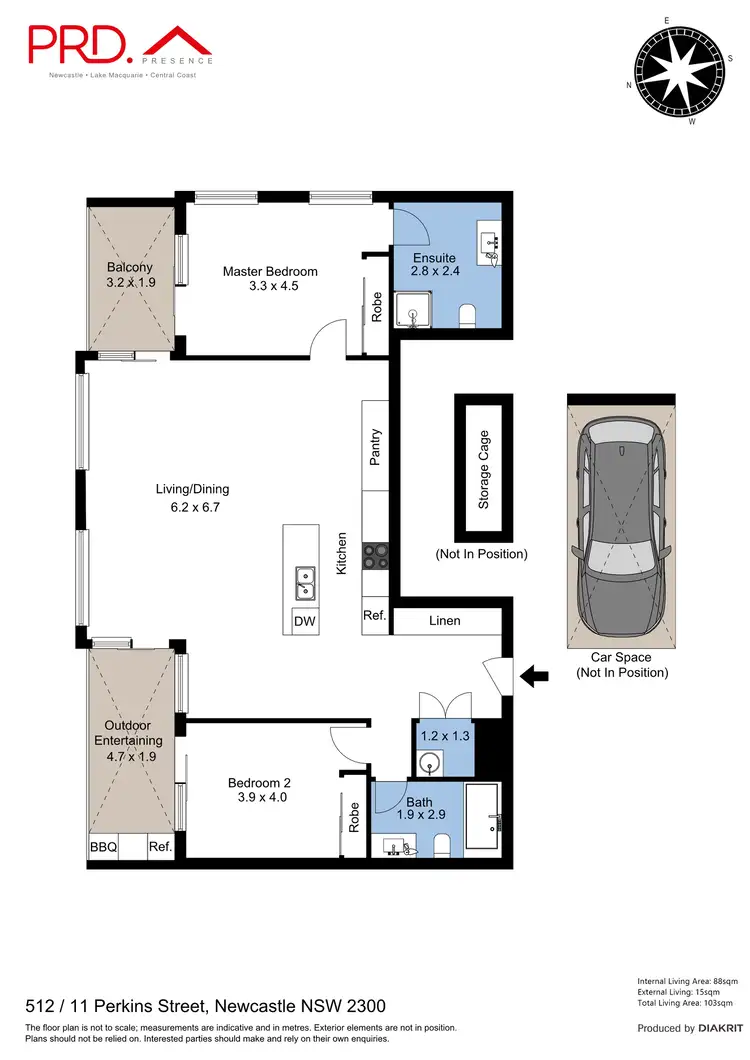 Floorplan of Homely unit listing, 512/11 Perkins Street, Newcastle NSW 2300
