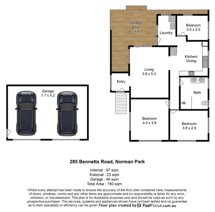 Floorplan of Homely house listing, 285 Bennetts Road, Norman Park QLD 4170
