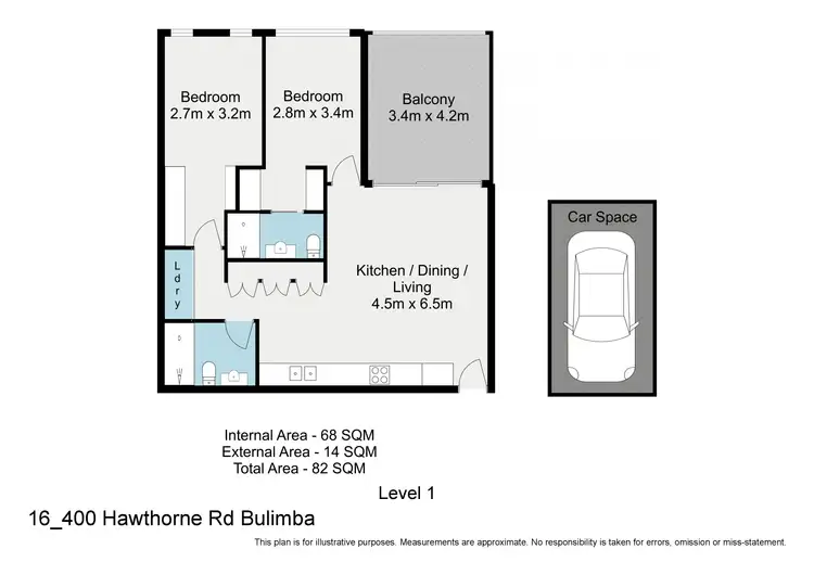 Floorplan of Homely unit listing, 16/400 Hawthorne Road, Bulimba QLD 4171