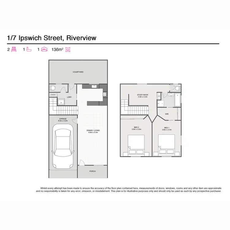 Floorplan of Homely townhouse listing, 1/7 Ipswich Street, Riverview QLD 4303