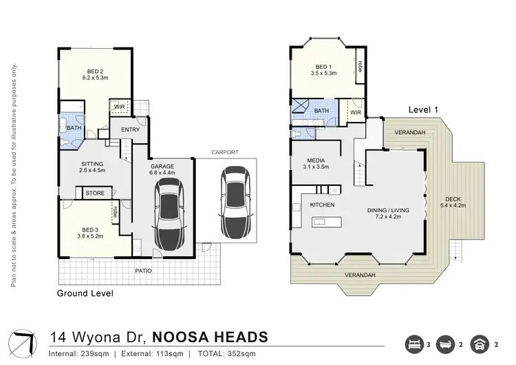 Floorplan of Homely house listing, 14 Wyona Drive, Noosa Heads QLD 4567