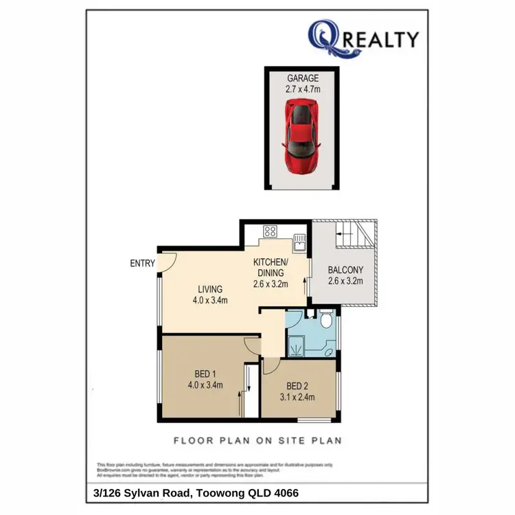 Floorplan of Homely townhouse listing, 3/126 Sylvan Road, Toowong QLD 4066