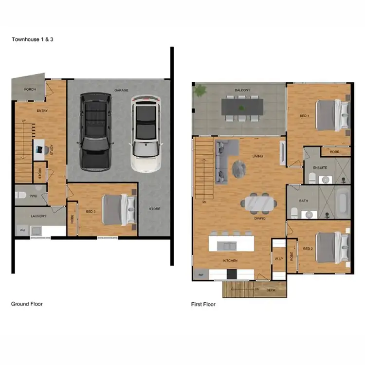 Floorplan of Homely townhouse listing, 1/9 Keppel Street, Meikleville Hill QLD 4703