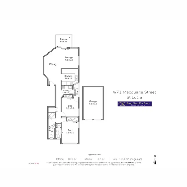 Floorplan of Homely apartment listing, 4/71 Macquarie Street, St Lucia QLD 4067