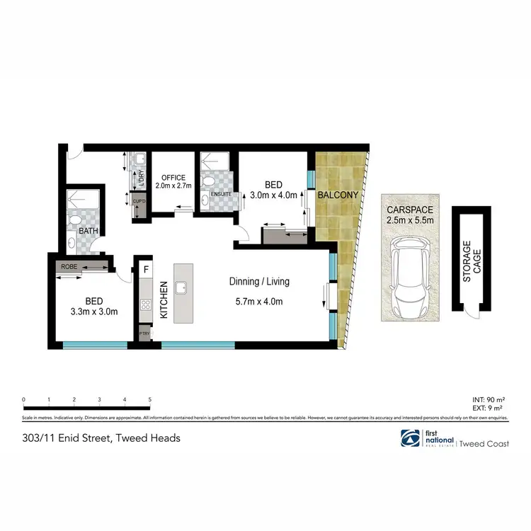 Floorplan of Homely unit listing, 303/11 Enid Street, Tweed Heads NSW 2485