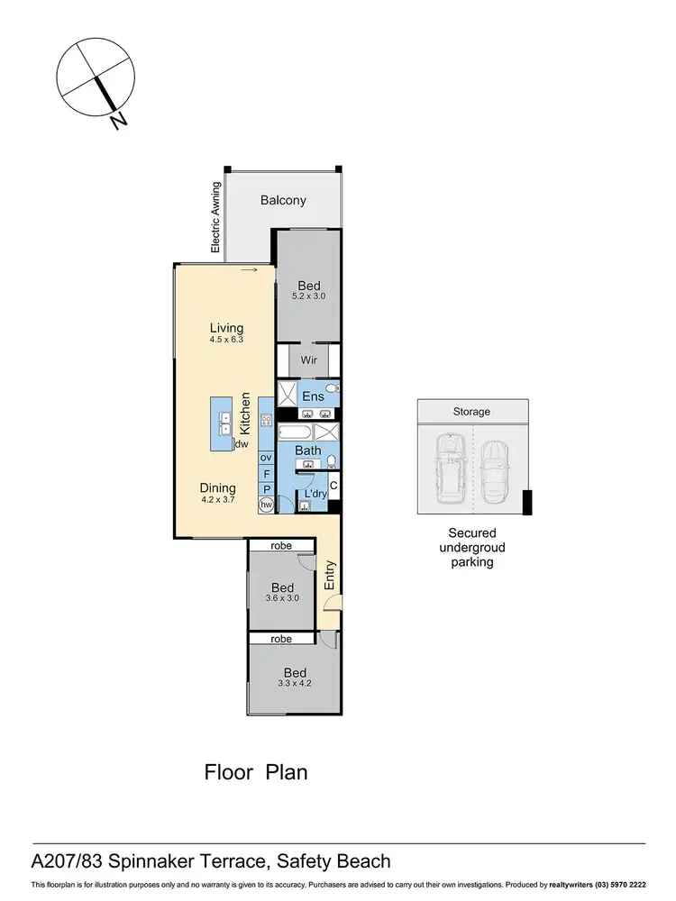 Floorplan of Homely apartment listing, A207/83 Spinnaker Terrace, Safety Beach VIC 3936