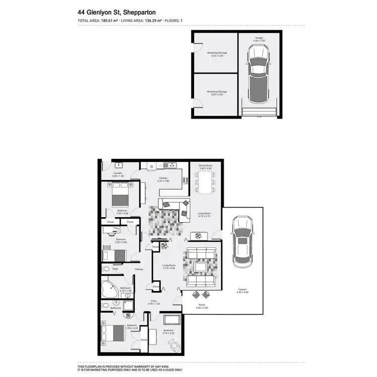 Floorplan of Homely house listing, 44 Glenlyon Avenue, Shepparton VIC 3630