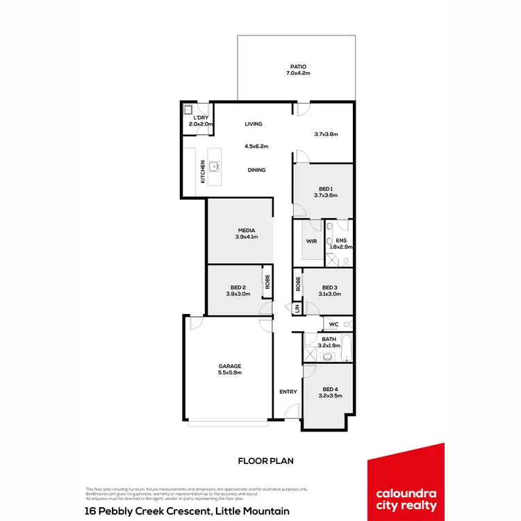 Floorplan of Homely house listing, 16 Pebbly Creek Crescent, Little Mountain QLD 4551