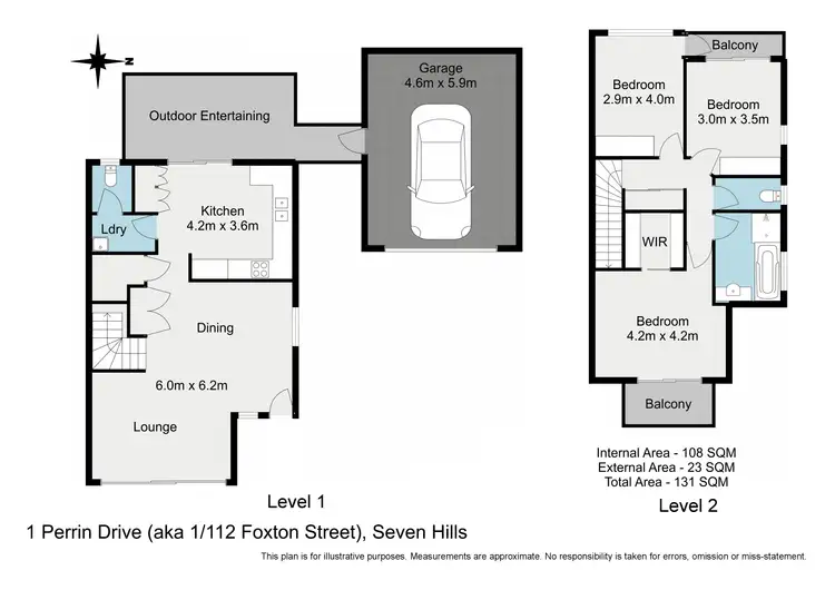 Floorplan of Homely unit listing, 1 Perrin Drive (aka 1/112 Foxton Street), Seven Hills QLD 4170
