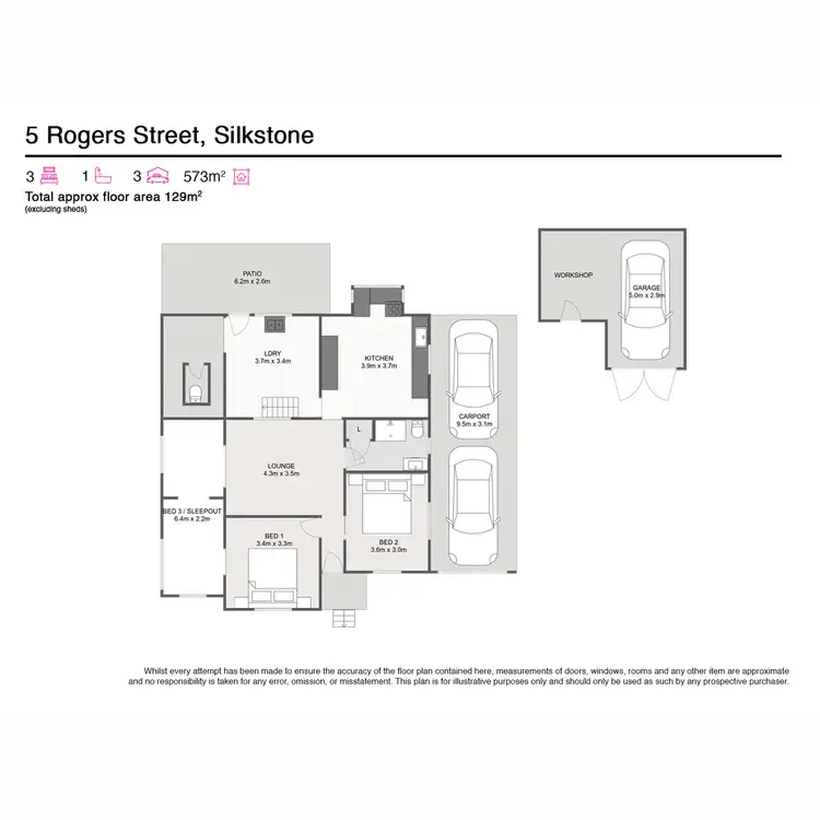 Floorplan of Homely house listing, 5 Rogers Street, Silkstone QLD 4304