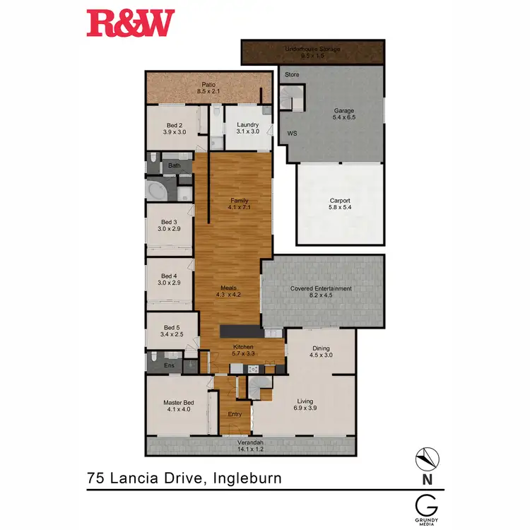 Floorplan of Homely house listing, 75 Lancia Drive, Ingleburn NSW 2565